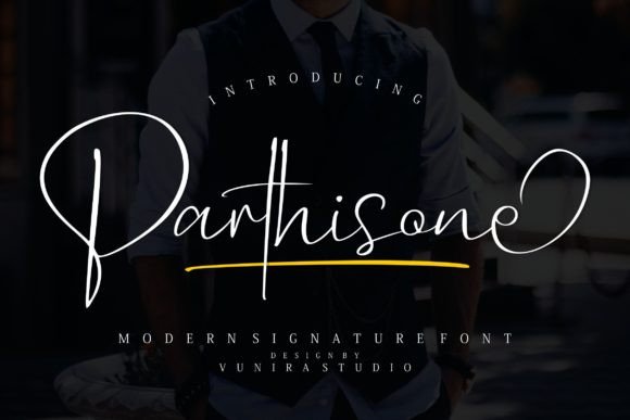 Parthisone: A Modern Script Font for Creative Branding